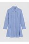 Blue Plaid A-Line Shirt Dress - 4