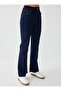 Lycra High Waist Denim Trousers - Navy Blue - - 4