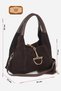 Nora Genuine Suede Shoulder Bag with Metal Buckle - 4