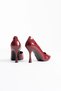 Women's Burgundy Patent Leather Heeled Shoes Fs08Ms45K - 5