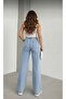 High 90's Snow Wash Blue Lycra Jeans Palazzo Trousers - 3