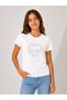 Pink 16005-26 Girl's Stone Embellished Heart Pattern Short Sleeve Basic T-Shirt - 4