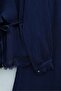 Lace Collar and Tie-Waist Skirt, Pleated Crepe Suit - Dark Blue - 7