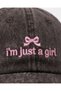 I'M Just a Girl Embroidered Printed Hat / "I'M Just a Girl" Embroidered Printed Baseball Washable Cap - 3