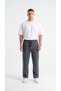 Men's Smoked Color Wide Leg Baggy Sweatpants with Front Piping and Back Pocket Detail - 2