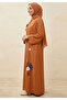 2 In 1 Nida Fabric Handmade Embroidery Dantel Comfortable Arabic Muslim Abaya With Matching Sheila - 4