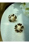 Gold Flower Pearl Earrings