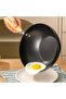 Uncoated Iron Frying Pan with Wooden Handle – Deep Cooking Wok for All Stove Types | Eco-Friendly - 2