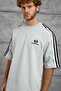Men's T-Shirt Shried Strip on the Shoulder Mint Green Oversize Crew Neck Cotton - 4