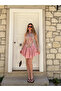 Pink Front Back Zipper and Lace Detailed Design Dress - 7935 - 4