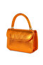 Orange Shiny Crossbody Bag with Detachable Chain Strap - 2