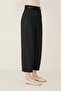 Women's Trousers Barrel Pants Cloutte Pants High Waist Stylish Boyfriend Wide Leg Black Fabric Pants - 3