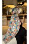 Cotton Garden Pattern Shawl-Orange - 5