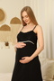 Bella Dressing Gown Maternity and Postpartum Lace Detailed Strap Nightgown Set - 7