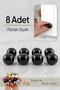 8 Pcs Hard Plastic Knob Round Ball Bright Black Cabinet Furniture Kitchen Cupboard Drawer Handle Knob
