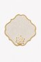 Set of 6 Gold İnci Gardenya Fabric Presentation Napkins Framed Coffee Side Cocktail Presentation Coasters Lucilla - 5