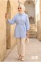 Women's Polo Collar Striped Oversize Tunic Shirt – Lace-Up Comfortable Fit Hijab Shirt - 4