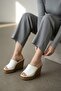 Ebra White Wedge Heels (10 cm Heel). 3 cm Platform) Daily Use Slippers - 6