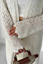Women's Openwork Oversize Long Knitwear Cardigan - 3