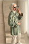 Women's Trendy Ruffle Sleeve Belted Poplin Hijab Shirt
