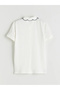 Girl's Ecru Baby Collar T-Shirt - 2