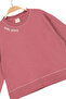 Girl's Contrast Stitching Letter Printed 100% Cotton Pink Sweatshirt - Children's Sweatshirt with Ornamental Stitching - 5