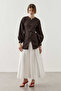 Linen Chino Buttoned Shirt Jacket Bitter Brown - 8