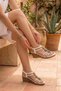 Casandra Imported Special Series Stone-Detail Wedge Heel Women's Sandals White - 2