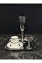 Silver Zade Coffee Presentation Set – Silver Coffee Cup, Turkish Coffee Pot, Coffee Saucer and Tray - Luxury Coffee Set - 6