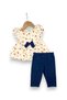Baby Girl Summer Cherry Printed Muslin Blouse and Leggings 1-2-3 Years Old Festive Stylish Baby Set - 2