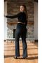 Women's High Waist Pure Black Elegant Spanish Style Jeans Denim Pants - 2