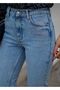 Blue Snow Wash Lycra Palazzo Wide Leg Super High Waist Jean Trousers - 3