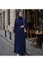 Women's Gold Buckle Belt Detailed Peplum Blouse Flared Skirt Shirt Collar Long Sleeve Hijab Two-Piece Set