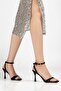 Diana Women's Black Satin Blunt Toe Heeled Shoes - 3