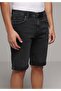 Straight Fit Low Waist Plain Men's Black Denim Jean Shorts - 4