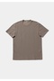 Comfort Fit Round Neck Plain Men's Beige Short Sleeve T-Shirt - 5