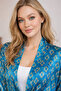 Qymos Ethnic Patterned Cobalt Blue Kimono Pants Set - Bohemian Elegance - 2