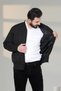 Anthracite Men's Dad and Middle-Aged Knitwear Steel Knit Lined Plain Acrylic Zipper Pocket Dad Cardigan - 4