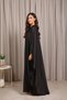 Satin Bahraini Abaya with Elegant Copper Lace Detail - 3
