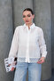 Shirt Collar Crochet Scalloped Lace Shirt - 6