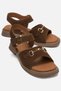 Women's Velcro Sandals with Buckle Brown