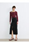 Beli Zippered Belted Slit Skirt