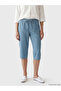 Women's Jean Capri with Elastic Waist - 2