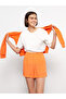 Plain Viscose Women's Shorts with Elastic Waist - 3