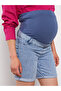 Standard Fit Straight Maternity Jean Shorts with Abdominal Panels - 3