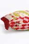White Cat and Floral Checkered Floor Fringed Throw Pillow Cover - Vintage Cover with Red Tassels - 6