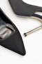 Women's High Heel Stiletto Black Fabric Pointed Toe Open Back New Season C2201 - 5