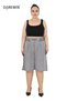 Plus Size Elastic Waist Lace-Up Loose Fit Denim Women's Capri - 4