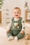 Baby Girl/Boy Set with Teddy Bear Patterned Overalls, 2-Piece Seasonal Baby Set - 2