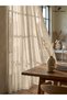 Linen Beige Luxury Linen Textured 1/3 Dense Pleated Elegant Tulle Curtain |   Ironing Is Not Necessary. |   Dolgun Pile |   Trending Product - 4